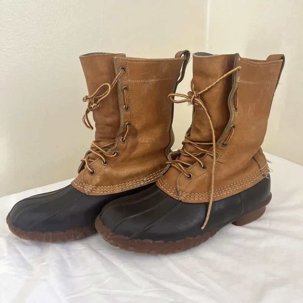 L.L Bean Vintage Made In USA Men’s Bean Boot Rubber Bottom Waterproof- Size 7 W